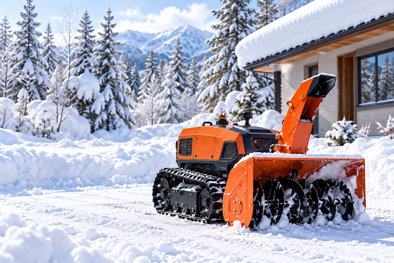ラジコン方式の除雪機のイメージ