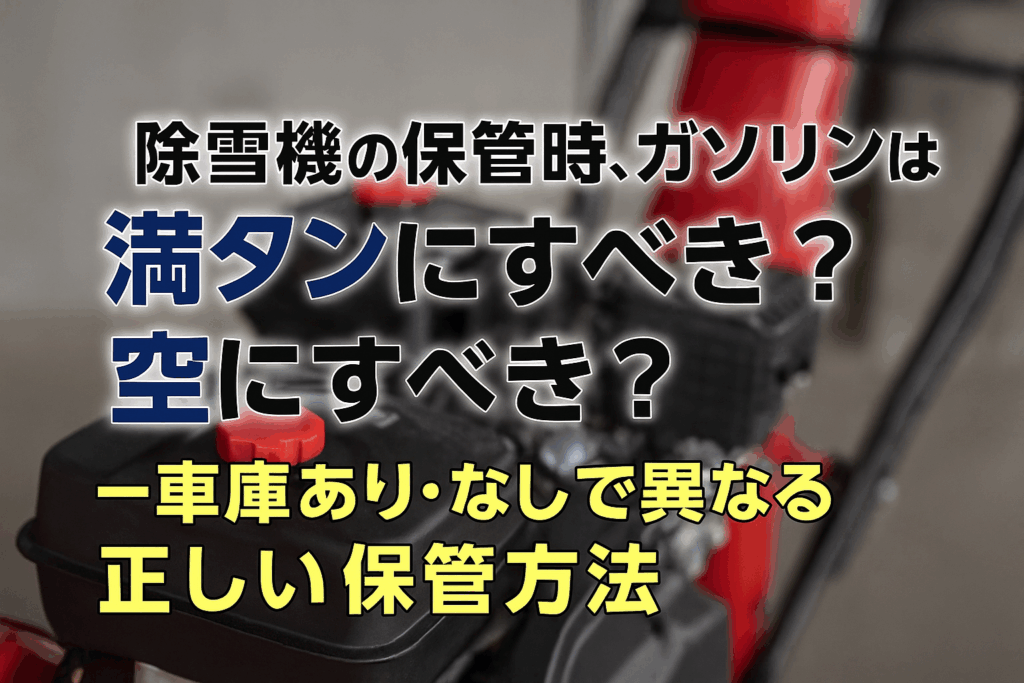 除雪機の保管は「満タン」か「空」か？メーカー推奨と保管場所別の最適 