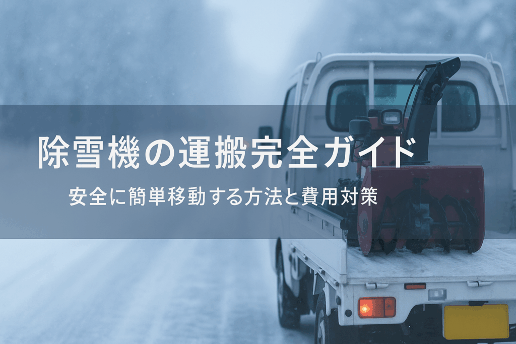 除雪機の運搬完全ガイド|日本の実情と北海道の最適解│安全固定・車載・梱包・費用まで一次情報で解説