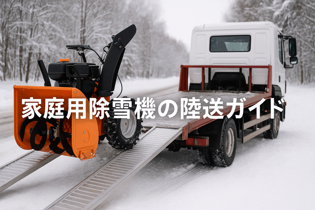 家で使う除雪機の陸送費を完全比較|相場・安全対策・安くする交渉術まで実例付きガイド